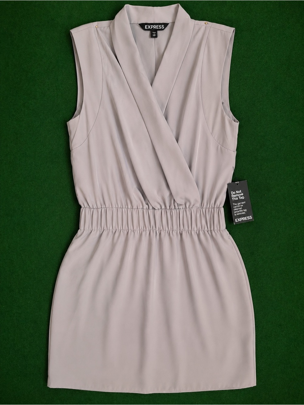 Express Sleeveless Surplice Dress in Light Gray